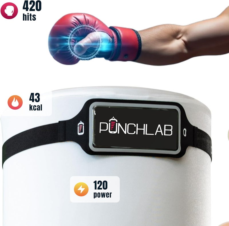 PunchLab Heavy Bag Phone Holder Strap – Punch Tracking Accessory for Boxing & Fitness, Fits Hanging & Standing Bags, Tracks Punch Power, Count & Progress, Works with App (No Subscription) - Image 2